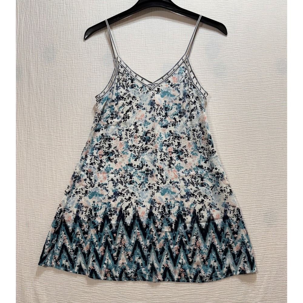 Aeropostale Floral Print Strappy Mini‎ Dress Women's Medium Blue Pink Y2K Casual